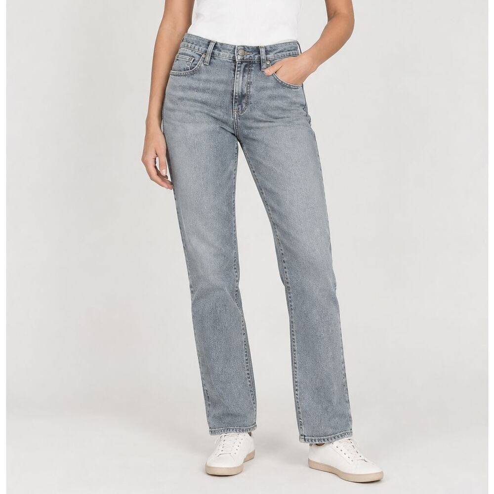 Silver Curvy High Slim Straight Jeans Sz 8